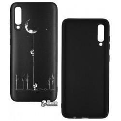 Чехол для Samsung A705 Galaxy A70, TOTO Cartoon Soft Silicone, силикон, Moon Black