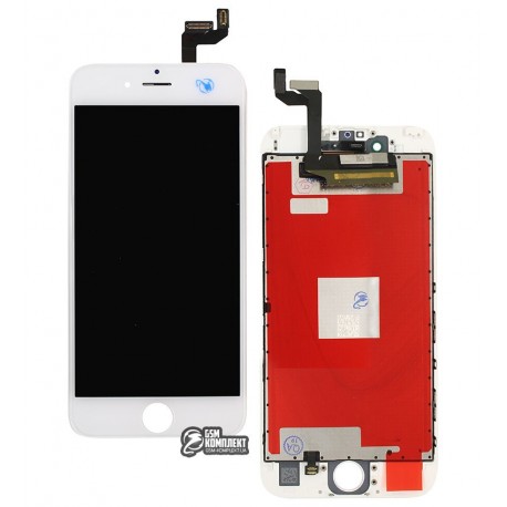 Дисплей iPhone 6S, белый, с сенсорным экраном (дисплейный модуль), с рамкой, High Copy