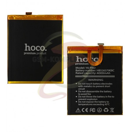 Аккумулятор Hoco HB526379EBC для Huawei Y6 Pro, Li-Polymer, 3,7 В, 4000 мАч