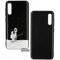 Чехол для Samsung Galaxy A50, TOTO Pure TPU 2mm Print Case, #40 Ufo Moon Black