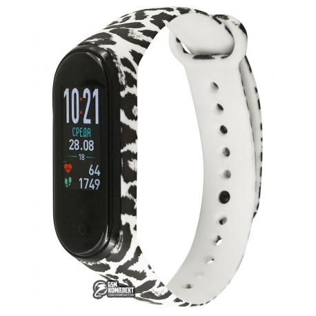Ремешок для Mi Band 3 / Mi Band 4, Picture (леопард белый)