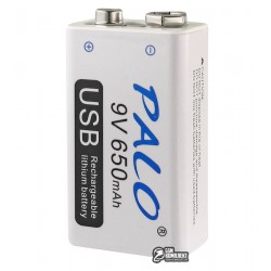 Акумулятор Palo 6F22, 9V, крона, з Micro-USB, 650мАч Акумулятор Palo 6F22, 9V, крона, з Micro-USB, 650мАч