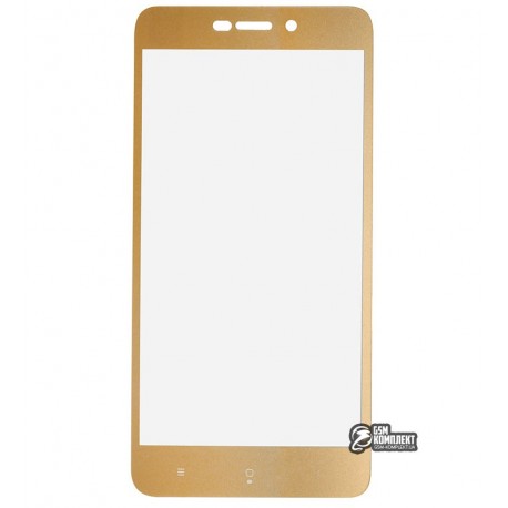 Закаленное защитное стекло для Xiaomi Redmi 4A, 0,26 мм 9H, 2.5D, золотое