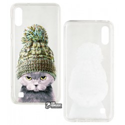 Чехол для Samsung A105 Galaxy A10 (2019), Toto Acrylic, силикон+акрил, прозрачный, кот Чехол для Samsung A105 Galaxy A10 (2019), Toto Acrylic, силикон+акрил, прозрачный, кот
