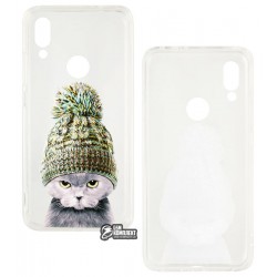 Чехол для Xiaomi Redmi 7, Toto Acrylic, силикон+акрил, прозрачный, кот Чехол для Xiaomi Redmi 7, Toto Acrylic, силикон+акрил, прозрачный, кот