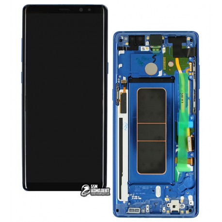 Дисплей для Samsung N950F Galaxy Note 8, синий, с сенсорным экраном (дисплейный модуль), с рамкой, Original (PRC), deep sea blue