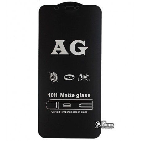 Закаленное защитное стекло для iPhone X, iPhone Xs, iPhone 11 Pro, 2.5D, Full Glue, матовое, черное