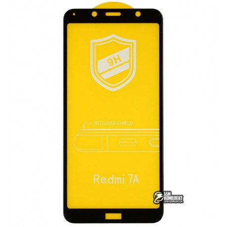 Закаленное защитное стекло для Xiaomi Redmi 7A, 3D, черное