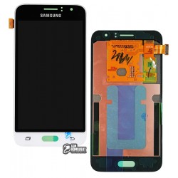 Дисплей для Samsung J120H Galaxy J1 (2016), белый, с сенсорным экраном, original, #GH-9718224A