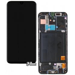 Дисплей для Samsung A405F/DS Galaxy A40, черный, с сенсорным экраном (дисплейный модуль), с рамкой, Original, #GH82-19672A