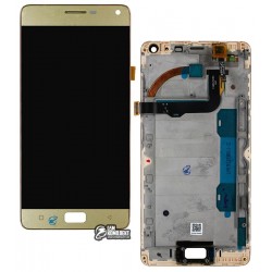 Дисплей для Lenovo Vibe P1, золотистый, с сенсорным экраном (дисплейный модуль), с рамкой, Original (PRC)