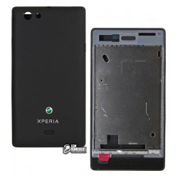 Корпус для Sony ST23i Xperia Miro, черный
