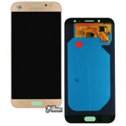 Дисплей для Samsung J730F Galaxy J7 (2017), золотистый, с сенсорным экраном (дисплейный модуль), (OLED), High Copy