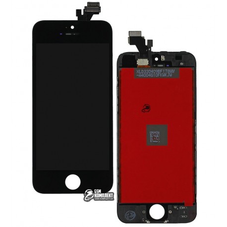 Дисплей iPhone 5, черный, с сенсорным экраном (дисплейный модуль), с рамкой, Сopy, NCC ESR ColorX