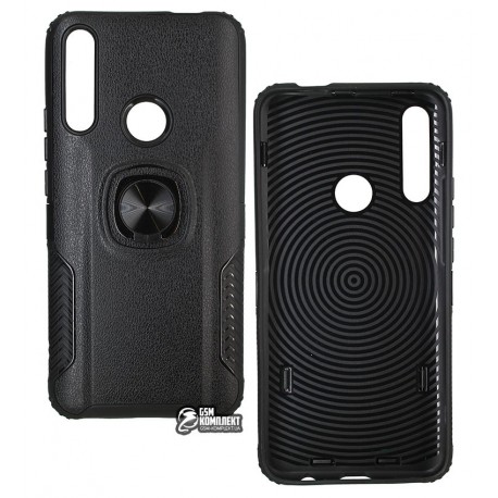 Чехол для Huawei P Smart Z, Leather Design Case with Ring, силикон-пластик, Black Чехол для Huawei P Smart Z, Leather Design Case with Ring, силикон-пластик, Black