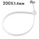 Стяжки кабельні 200х3,6мм білі 100шт