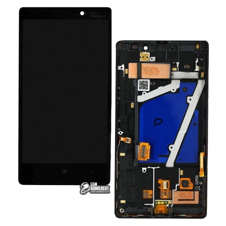 Дисплей для Nokia 930 Lumia, черный, с сенсорным экраном (дисплейный модуль), с рамкой