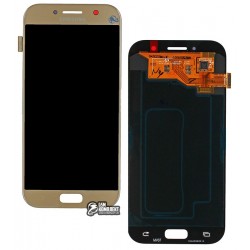 Дисплей для Samsung A520F Galaxy A5 (2017), золотистый, с сенсорным экраном, original, #GH97-20135B