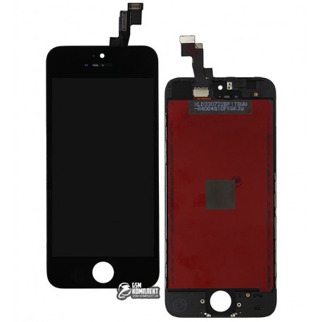 Дисплей iPhone 5S, iPhone SE, черный, с сенсорным экраном (дисплейный модуль), с рамкой, Сopy, NCC ESR ColorX