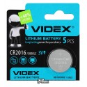 Батарейка літієва CR2016 VIDEX, 3V