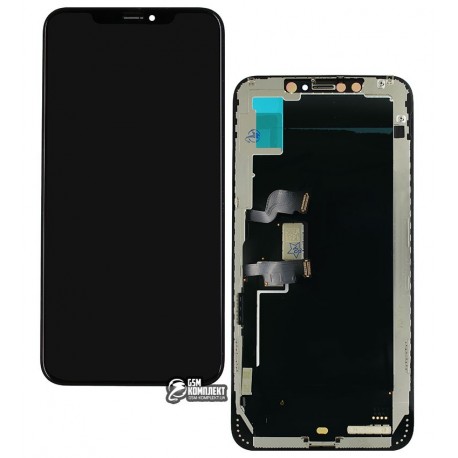 Дисплей iPhone XS Max, черный, с сенсорным экраном (дисплейный модуль), с рамкой, (TFT), Сopy, Tianma