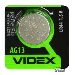 Батарейка AG13 / LR44 / A76 / GP76A / 357 / SR44W VIDEX Alkaline