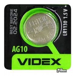 Батарейка AG10 / LR1130 / 189 / GP89A / 389 / SR1130W VIDEX ALKALINE