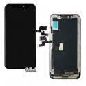Дисплей iPhone X, чорний, з сенсорним екраном (дисплейний модуль), з рамкою, (OLED), High quality
