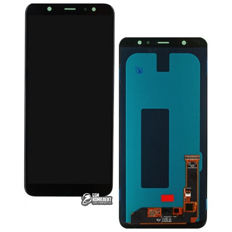 Дисплей для Samsung A605 Dual Galaxy A6+ (2018), черный, с сенсорным экраном (дисплейный модуль), (OLED), High Copy