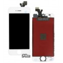 Дисплей iPhone 5, білий, з сенсорним екраном (дисплейний модуль), з рамкою, NCC ESR ColorX