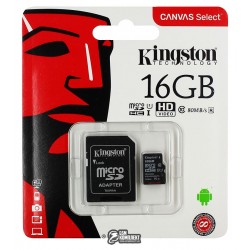 Карта пам'яті 16 Gb SD Kingston SDHC Class 10 UHS (SDCS2/16GB)