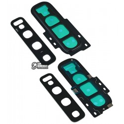 Стекло камеры Samsung G973 Galaxy S10, черное, с рамкой, prism black Стекло камеры Samsung G973 Galaxy S10, черное, с рамкой, prism black