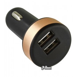 Автомобильное зарядное устройство с вольтметром 2,1A, черное