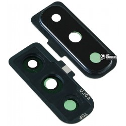 Стекло камеры для Samsung A705 Galaxy A70, черное, с рамкой