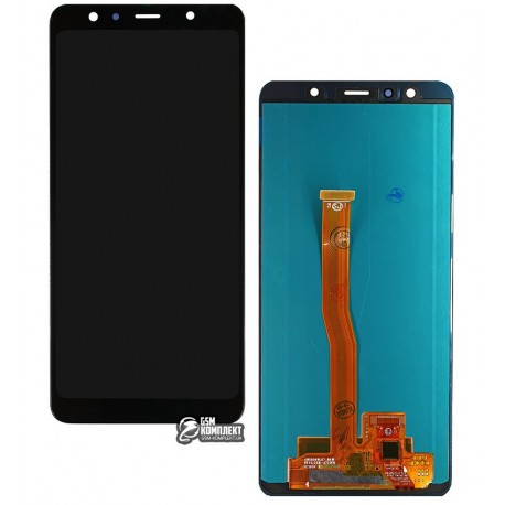 Дисплей для Samsung A750 Galaxy A7 (2018), черный, с сенсорным экраном (дисплейный модуль), (OLED), High Copy