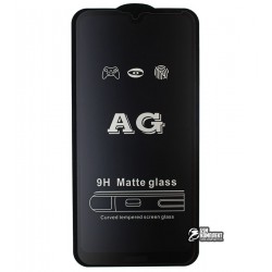 Закаленное защитное стекло для Huawei Y7 (2019), Y7 Pro (2019) 0,26 mm 9H, Full Glue, матовое, черное