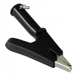 Зажим-крокодил под тестерный щуп, L=50мм, пластиковый, черный