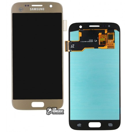 Дисплей Samsung G930 Galaxy S7, золотистый, с сенсорным экраном (дисплейный модуль), (OLED), High Copy