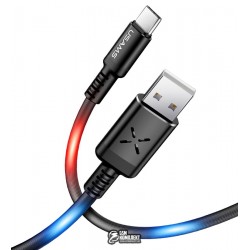 Кабель Type-C - USB, Usams US-SJ287 U16 Voice Control LED Flowing, 2А, 1метр, с LED подсветкой