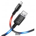 Кабель Micro-USB - USB, Usams US-SJ288 U16 Voice Control LED Flowing, 2А, 1метр, з LED підствіткам
