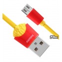 Кабель Micro-USB - USB, Remax RC-114m, круглий, 2,4A, 1 метр, жовтий