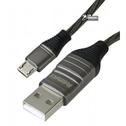 Кабель Micro-USB - USB, Remax EL Ultimate Edition RC-130i, круглый, 2,1A, 1 метр, с LED подсветкой