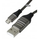 Кабель Micro-USB - USB, Remax EL Ultimate Edition RC-130i, круглий, 2,1A, 1 метр, з LED підствіткам