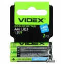 Батарейка Videx Alcaline LR03, AAA, 2 шт, мікропальчикові