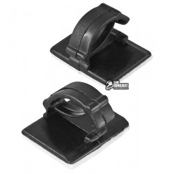 Органайзер для кабеля, клипса на клейкой основе, черная