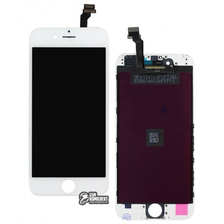 Дисплей iPhone 6, белый, с сенсорным экраном (дисплейный модуль), с рамкой, Сopy, NCC ESR ColorX