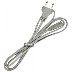 Кабель сетевой 2pin, 1,8 м, серый