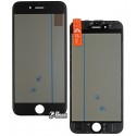Скло дисплея для iPhone 6S, з рамкою, з поляризационной плівкою, з OCA-плівкою, чорний колір