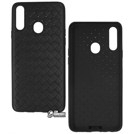 Чехол для Samsung A207F Galaxy A20s (2019), Weaving Case, силикон, черный Чехол для Samsung A207F Galaxy A20s (2019), Weaving Case, силикон, черный