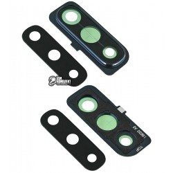 Стекло камеры Samsung A505F/DS Galaxy A50, черное, с рамкой